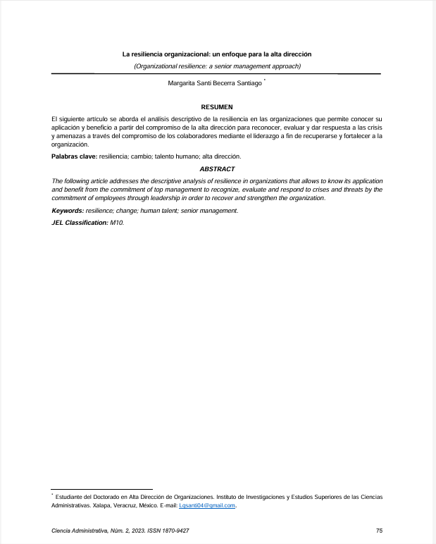 La resiliencia de las organizaciones