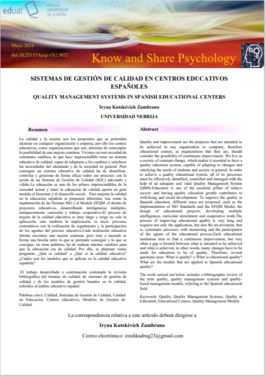 Sistemas de gestión de calidad en centros educativos españoles